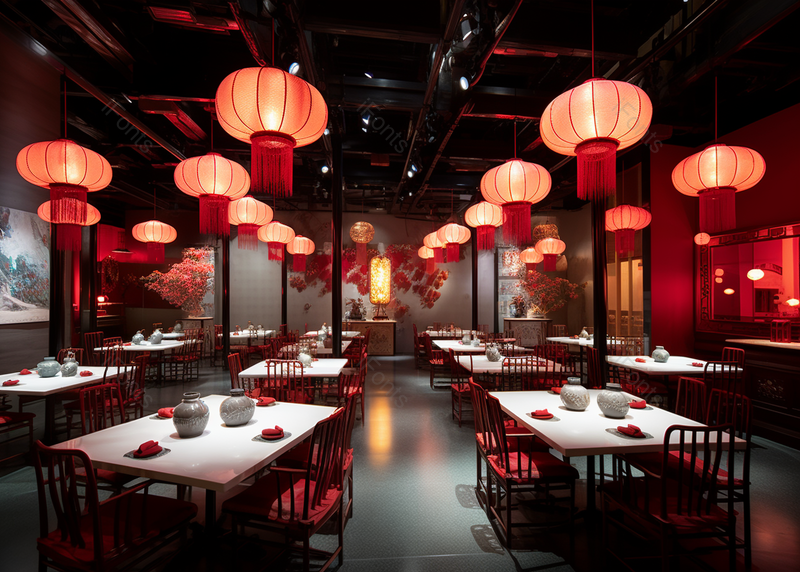 中式风格餐厅大红灯笼餐饮广告室内摄影,高清,摄影图,摄影图片,图片大全,摄影图免费下载